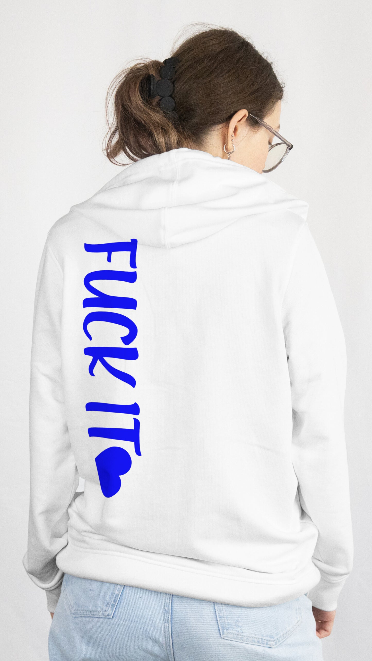 Hoodie fuck it blue