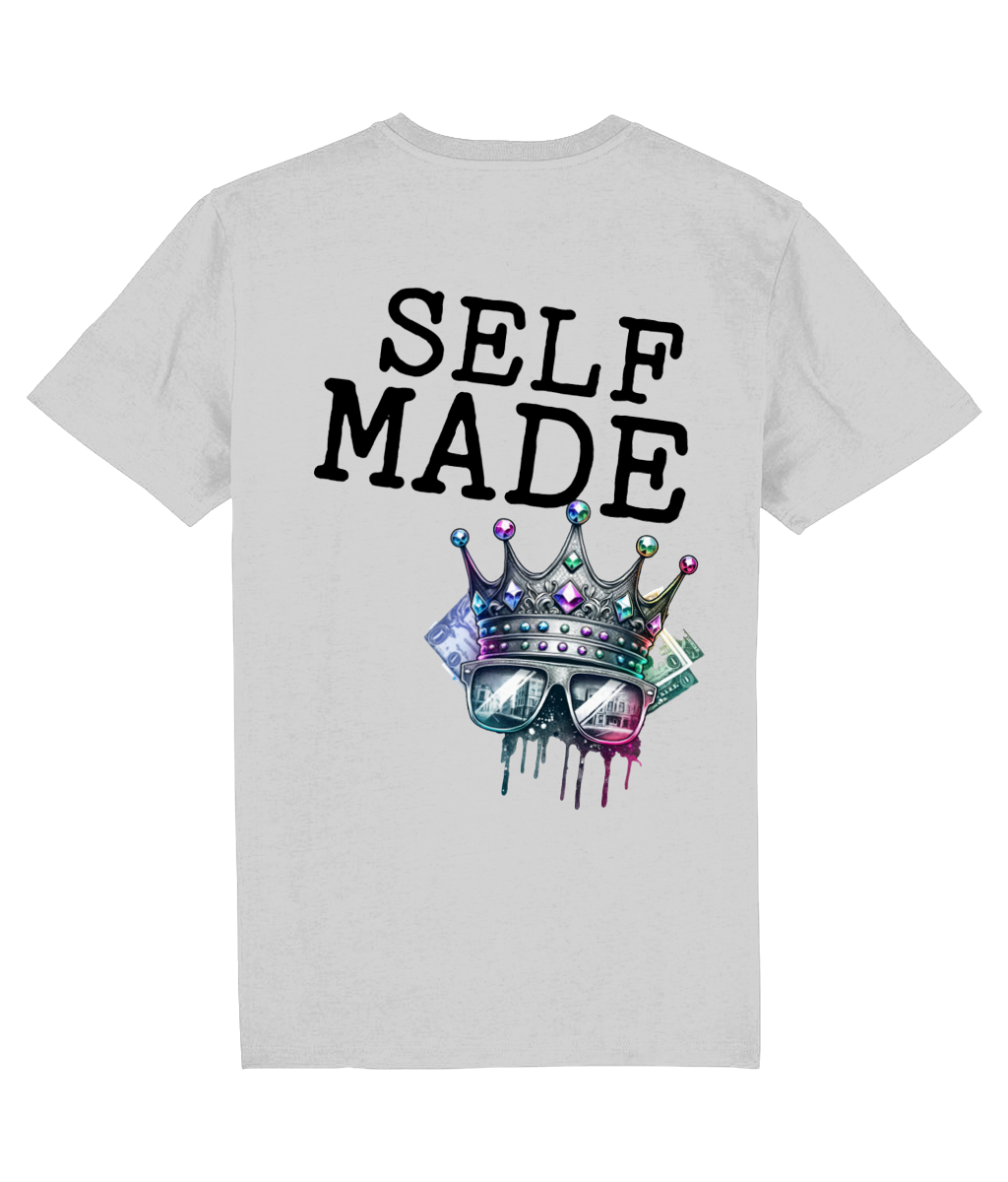 lichte grijze t-shirt met self made tekst van P&R Design vergelijkbaar met Nike-stijl
