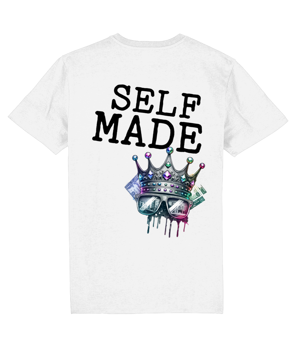 witte t-shirt met self made tekst van P&R Design vergelijkbaar met Nike-stijl