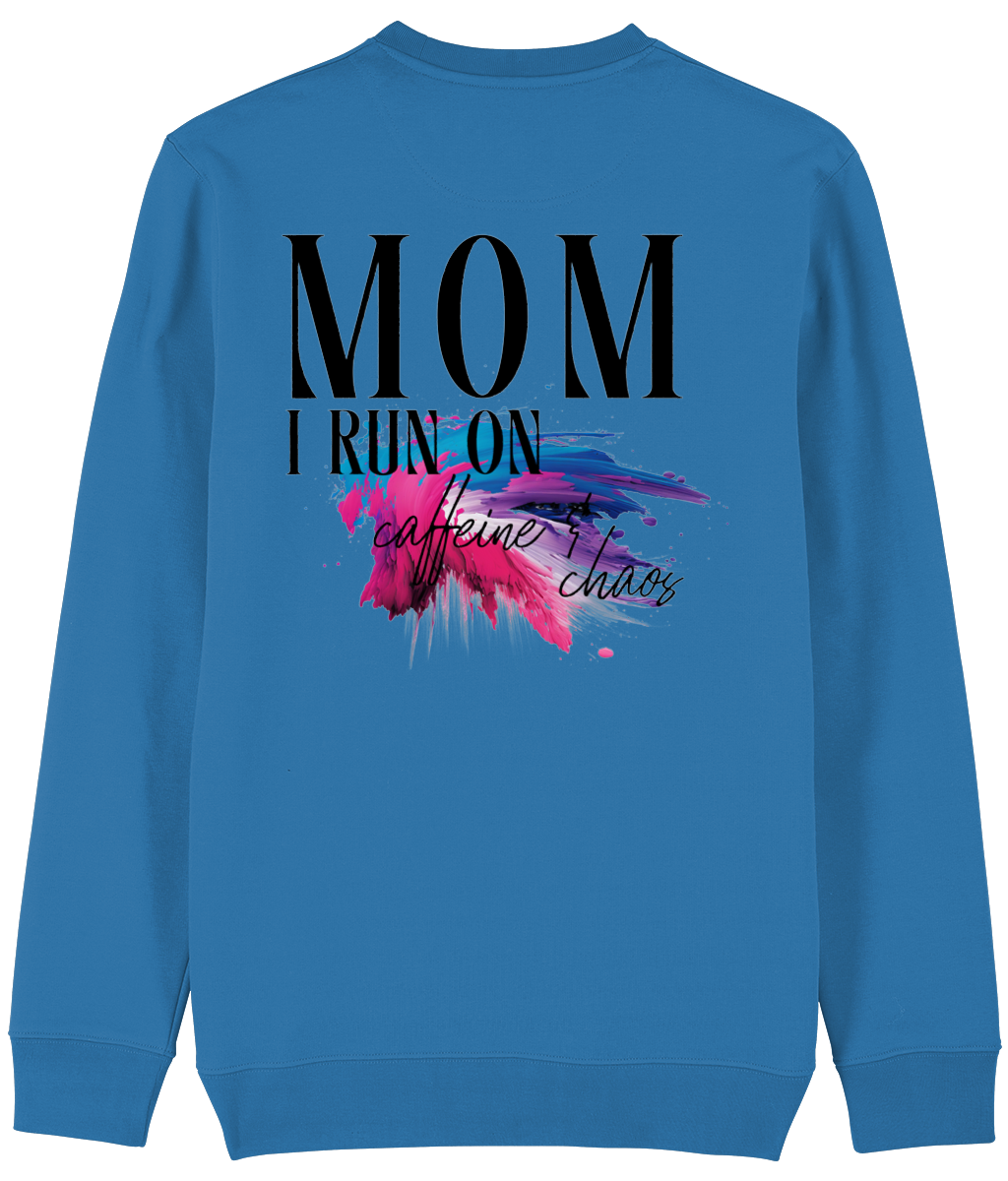 Trui MOM i run on caffeine and chaos