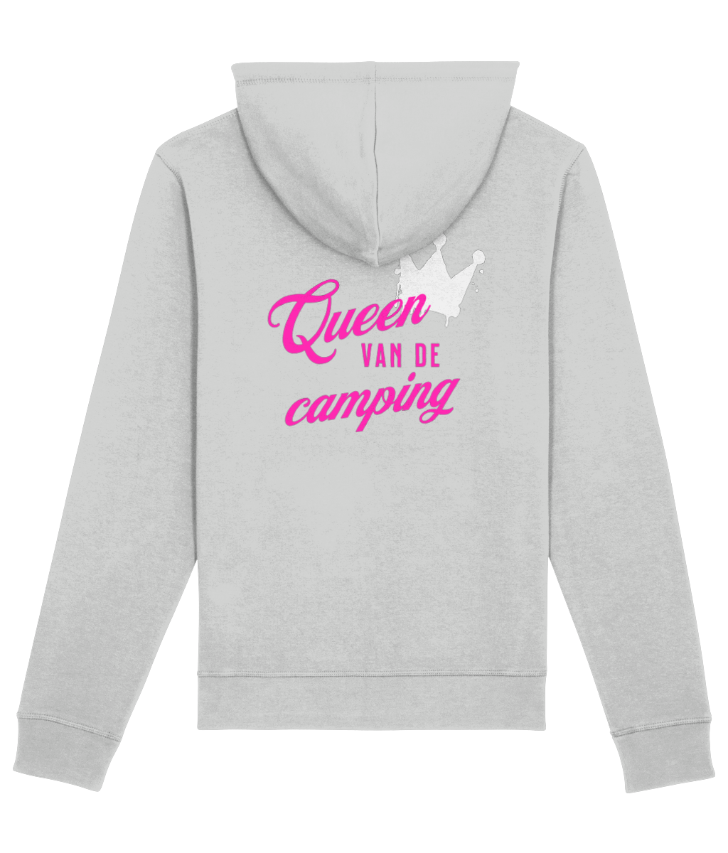 Hoodie queen van de caming heather grey
