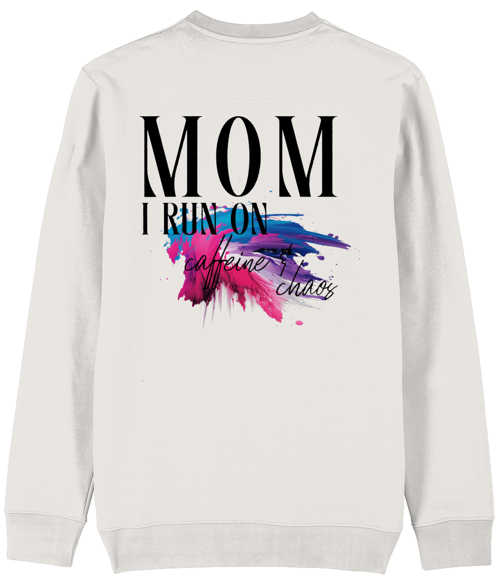 Trui MOM i run on caffeine and chaos