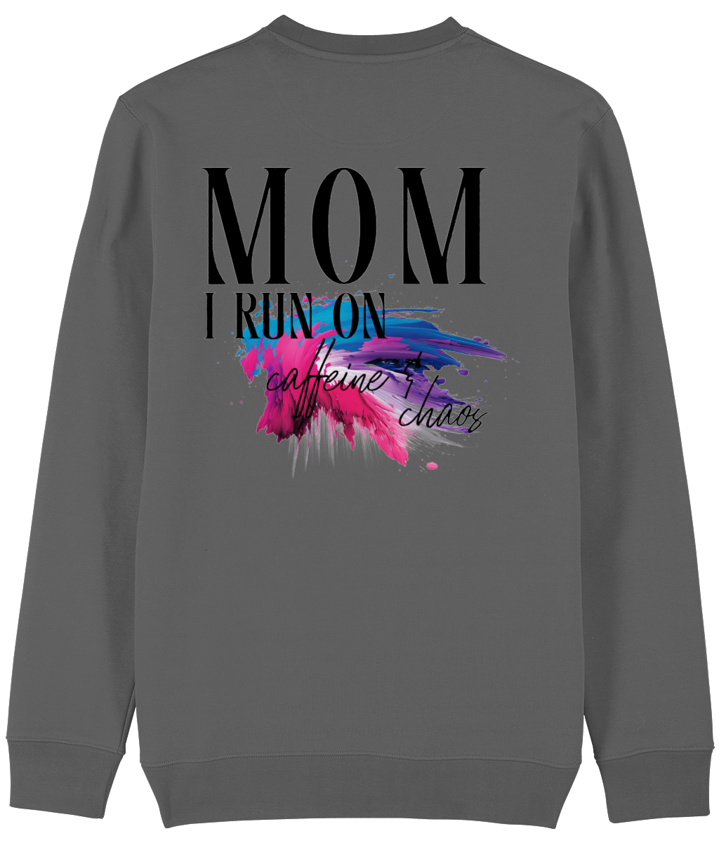 Trui MOM i run on caffeine and chaos