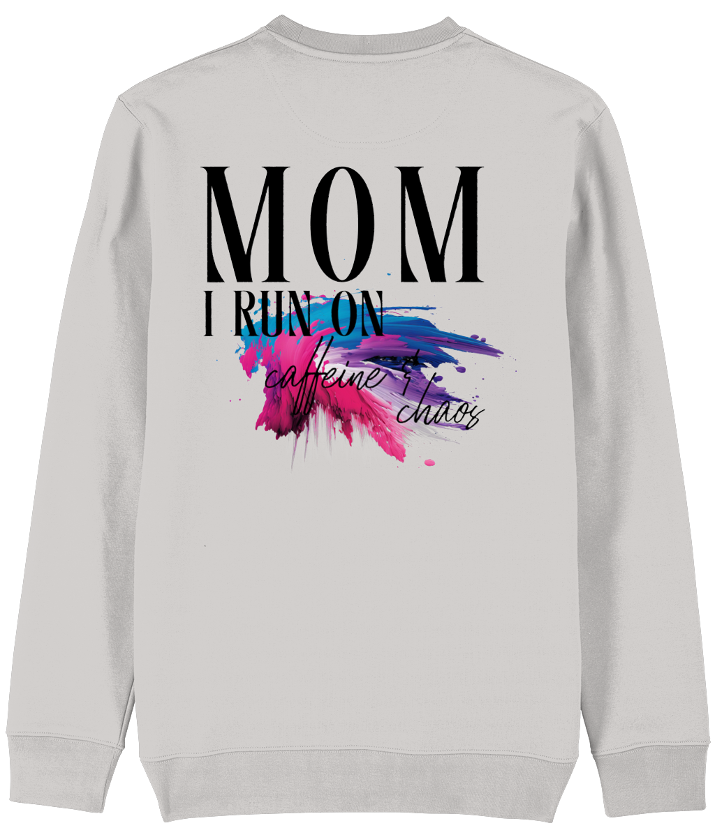 Trui MOM i run on caffeine and chaos