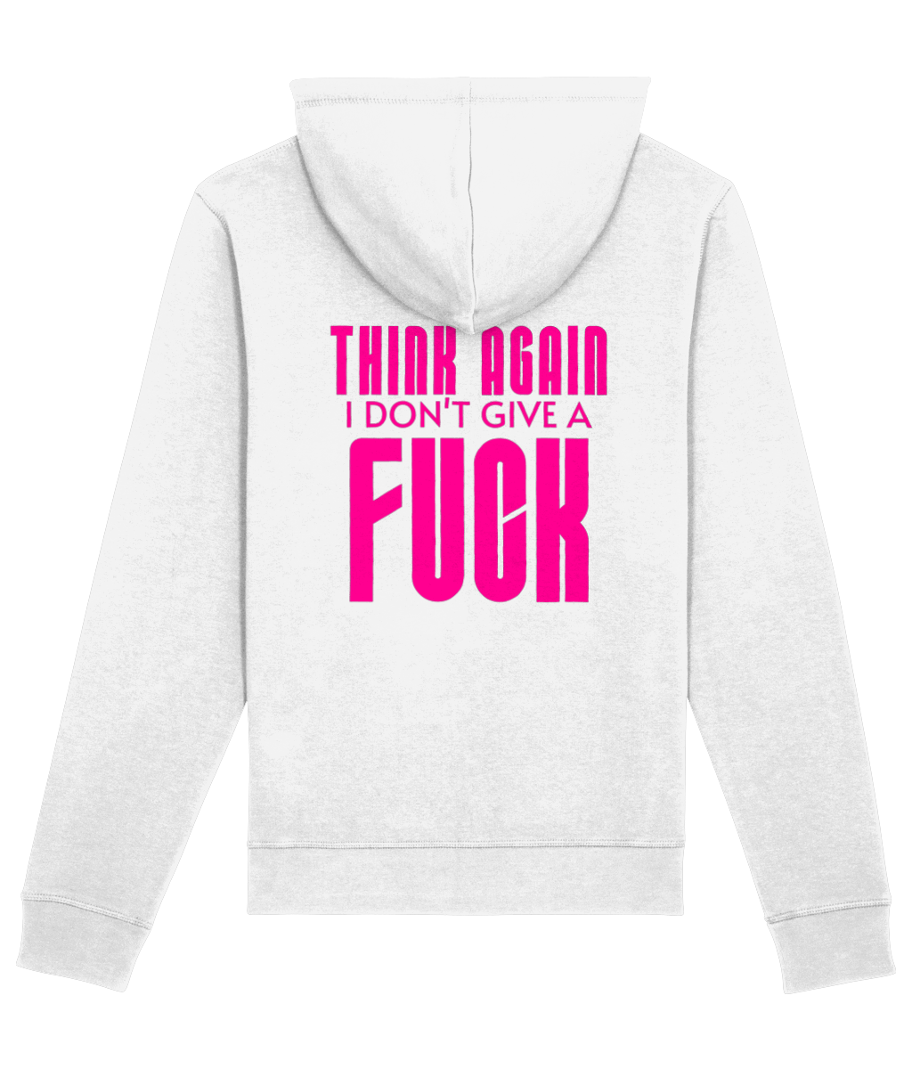 Witte hoodie met roze think again i don't give a fuck P&R Design vergelijkbaar met nike-stijl