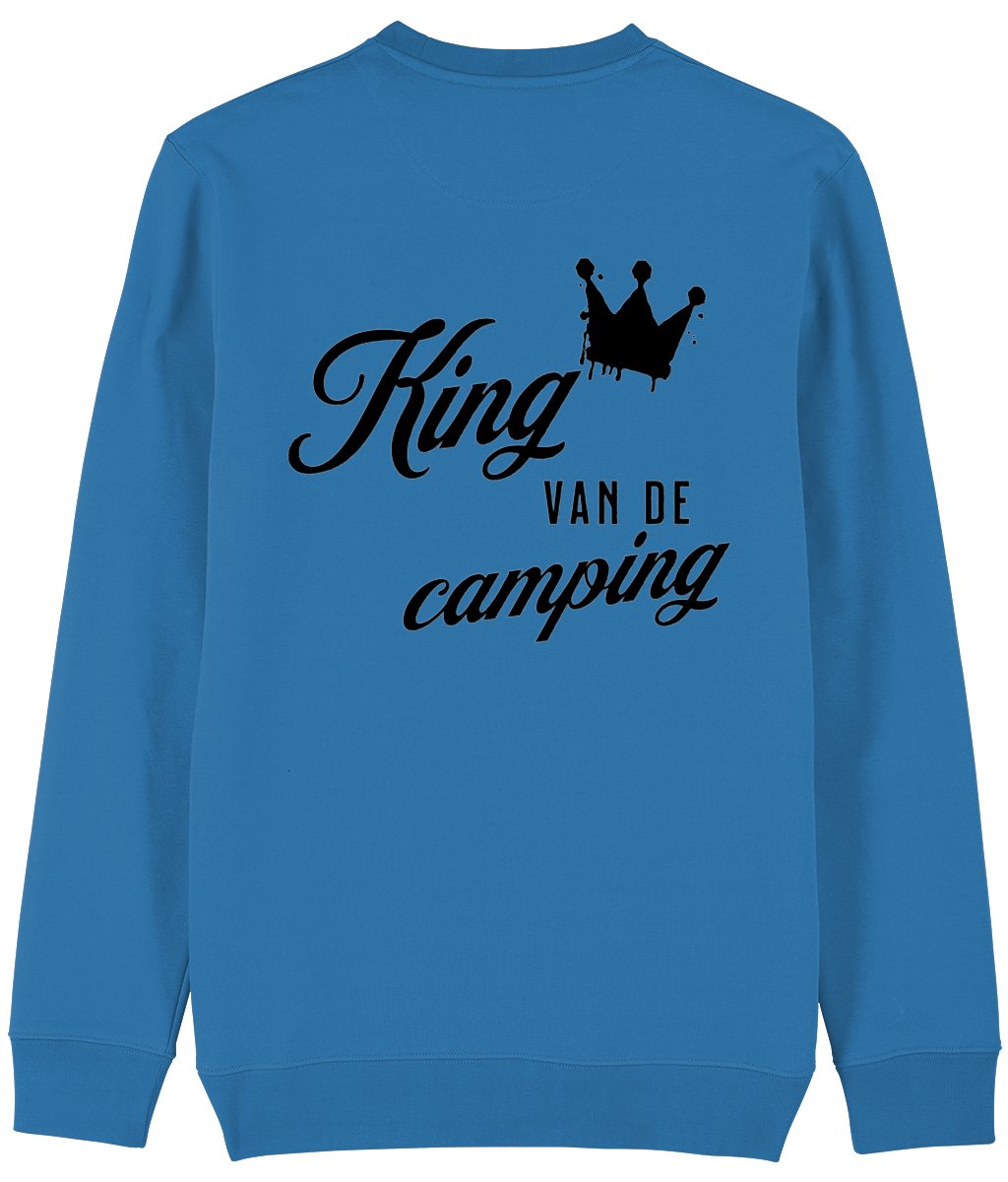 Trui king van de camping royal blue