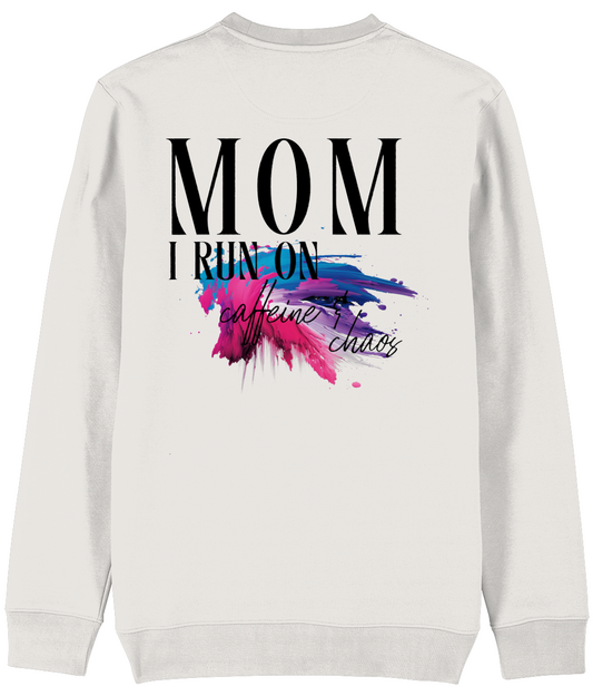 Trui MOM i run on caffeine and chaos
