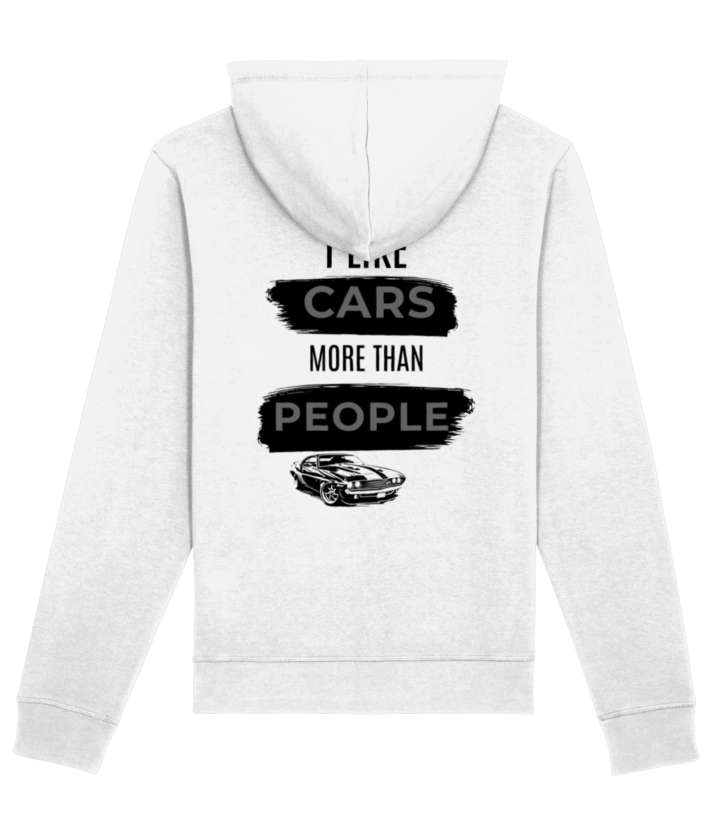 Hoodie i like cars more than people white